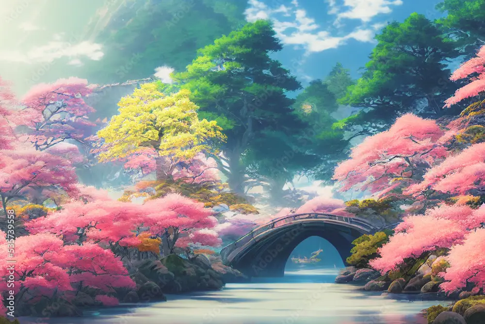 Keindahan visual anime dapat meningkatkan pengalaman menonton. Gambar pemandangan alam yang indah sebagai latar belakang anime, menambah keindahan visual anime.