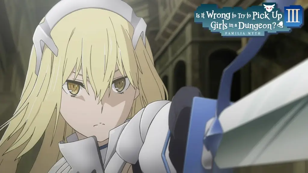 Karakter Utama Danmachi Gambar yang menampilkan para karakter utama Danmachi.