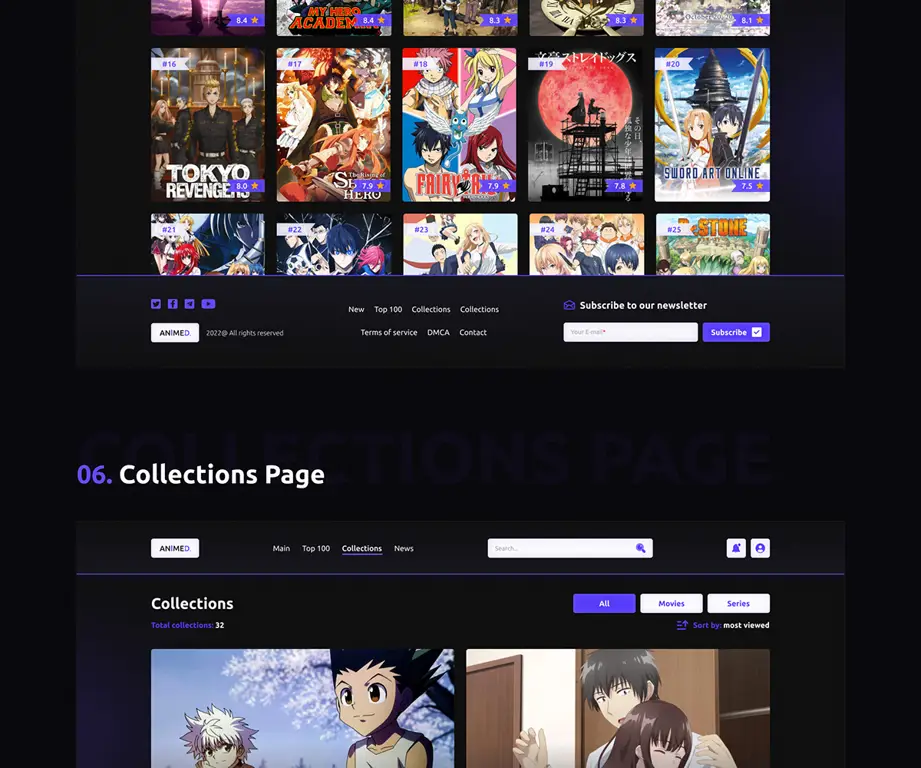Contoh antarmuka layanan streaming anime Antarmuka layanan streaming anime