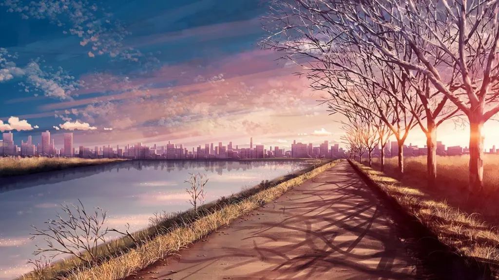 Pemandangan dalam anime Overflow Gambar pemandangan anime