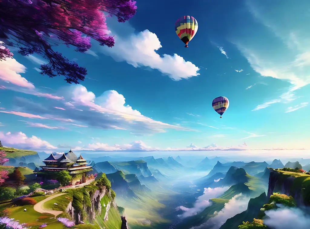 Pemandangan Dunia Lain Gambar pemandangan fantasi khas anime