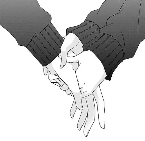 Persahabatan yang manis dalam anime Yuri Gambar anime gadis-gadis imut bergandengan tangan