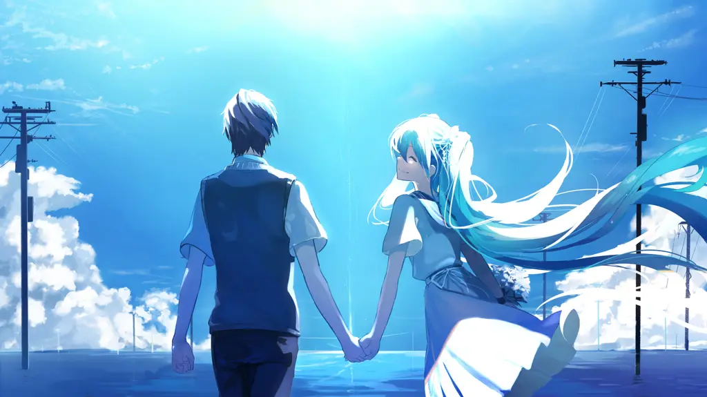 Keakraban dua karakter utama dalam anime yuri Gambar dua gadis anime yang bergandengan tangan, menggambarkan tema yuri