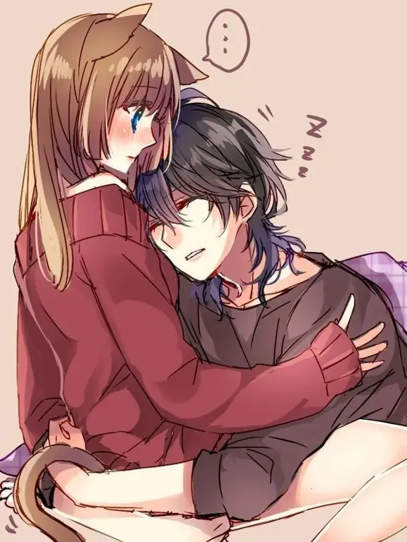 Ending bahagia dalam anime yuri Gambar dua gadis anime yang bahagia dan mesra, menggambarkan ending yang bahagia