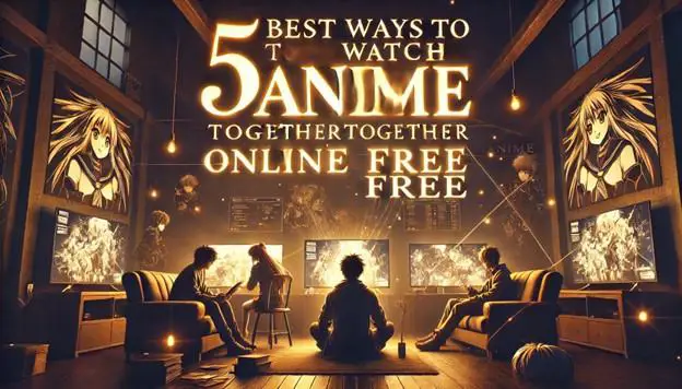 Menikmati Anime Bersama Teman Gambar karakter anime sedang menonton anime bersama