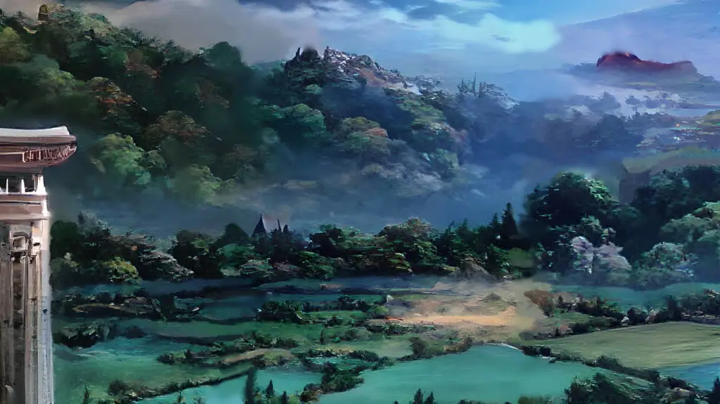 Keindahan alam Vinland yang kontras dengan kekejaman perang. Pemandangan indah di Vinland.