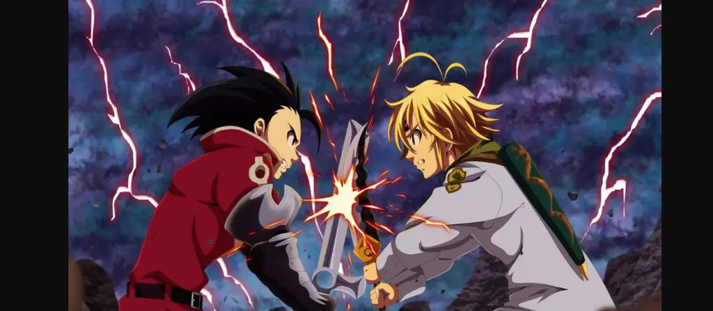Adegan pertarungan yang seru dalam Nanatsu no Taizai Gambar adegan aksi Nanatsu no Taizai