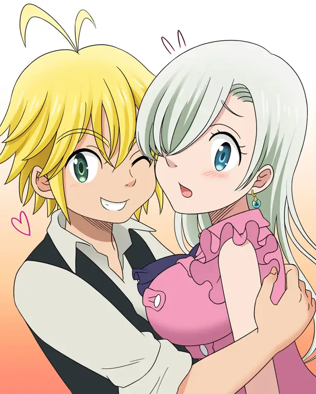 Pasangan utama Nanatsu no Taizai Gambar Meliodas dan Elizabeth dari Nanatsu no Taizai