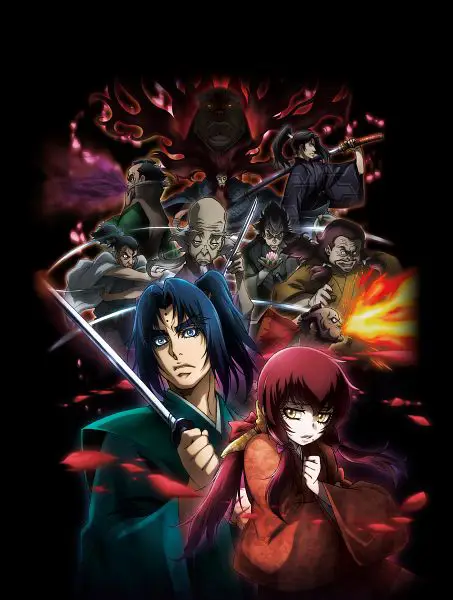 Visual Kunci Anime Basilisk Visual kunci anime Basilisk yang menampilkan karakter utama dari klan Iga dan Kouga