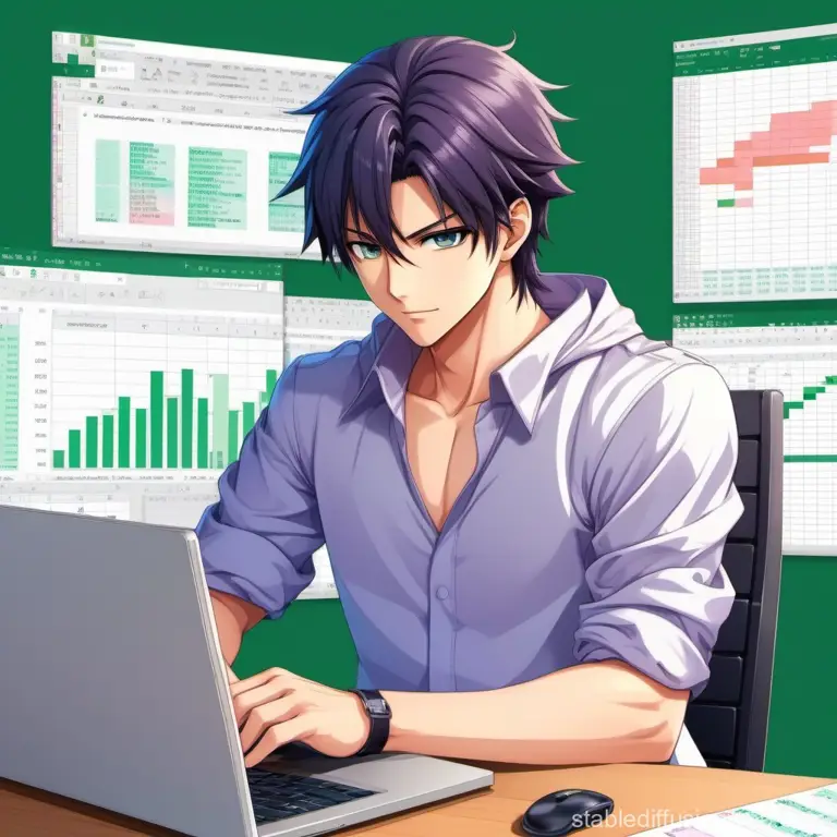 Nikmati Anime Favorit Anda Karakter anime ditampilkan di layar laptop