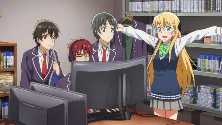 Karakter Anime Favorit Karakter anime di layar laptop