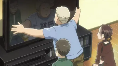 Karakter anime menikmati waktu menonton anime Karakter anime menonton televisi
