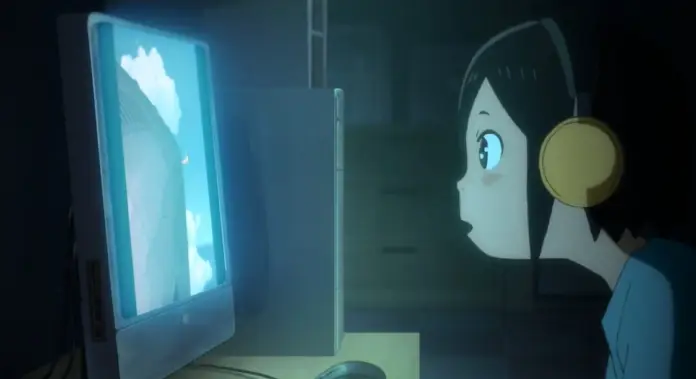 Pengalaman Menonton Anime yang Nyaman Gambar seseorang menonton anime dengan nyaman di rumah