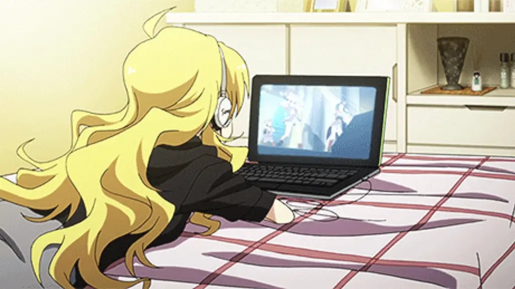 Menikmati Anime dengan Kualitas HD Ilustrasi karakter anime sedang menonton anime