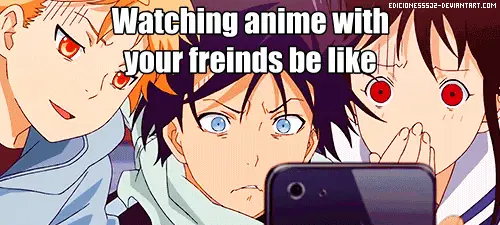 Nonton Bareng Teman Gambar teman-teman sedang menonton anime bersama