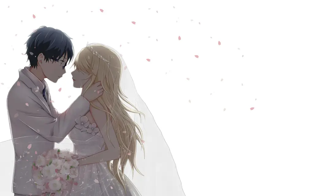 Ilustrasi pasangan anime yang manis Pasangan anime yang lucu dan menggemaskan