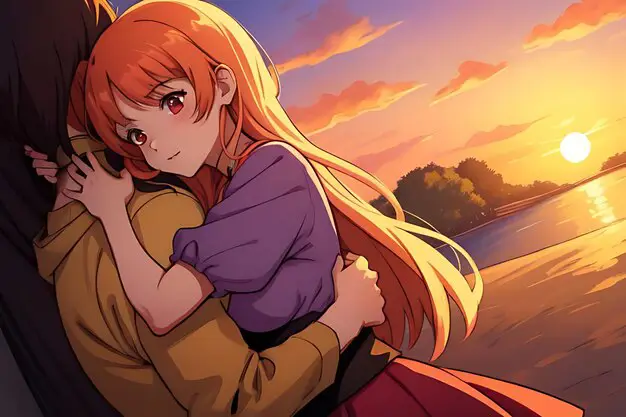 Gambaran hubungan Hana dan Yuu Ilustrasi pasangan anime romantis