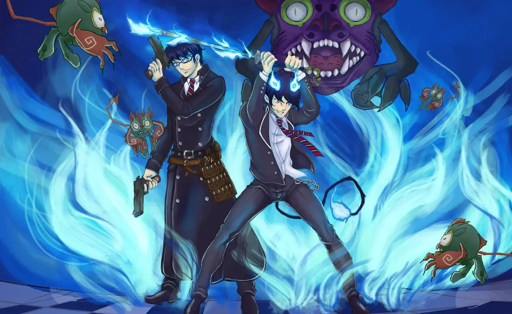 Pertarungan Epik Para Exorcist Adegan pertarungan seru dalam anime Blue Exorcist