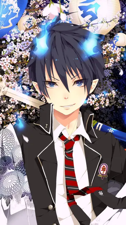 Rin Okumura, sang protagonis Rin Okumura, tokoh utama dalam anime Blue Exorcist