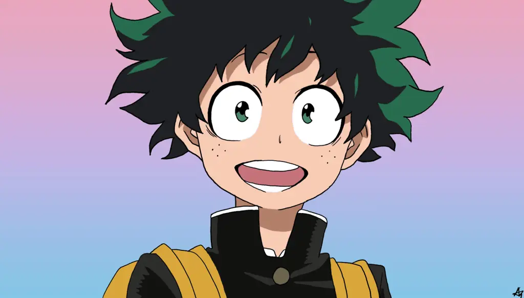 Potret Izuku Midoriya, sang protagonis Ilustrasi Izuku Midoriya
