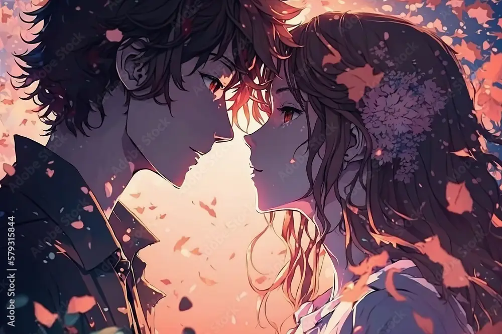 Pasangan Romantis dalam Anime Ilustrasi pasangan anime romantis