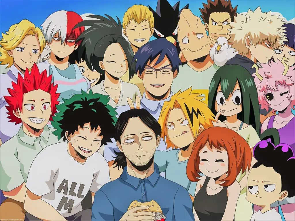 Keluarga Pahlawan Gambar para karakter Boku no Hero Academia bersama-sama