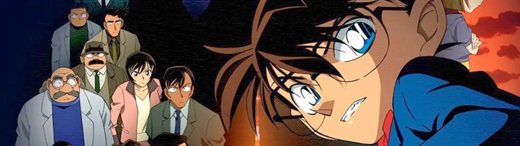Menikmati Anime Detective Conan Gambar seseorang menonton anime Detective Conan