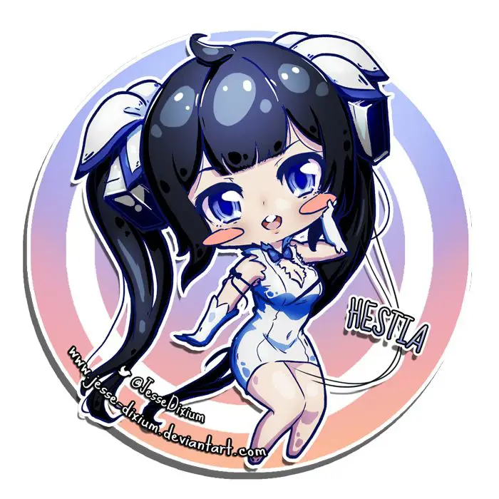 Hestia, Dewi yang Melindungi Bell Ilustrasi Hestia dari anime Danmachi