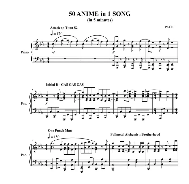 Lembar Musik Soundtrack Lembar musik dari salah satu soundtrack Death March kara Hajimaru Isekai Kyousoukyoku